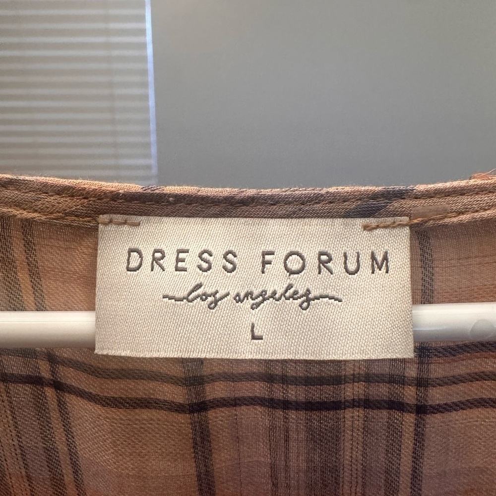 Shop Zoco Forum Brown Plaid Maxi Dress - Picture 2 of 8